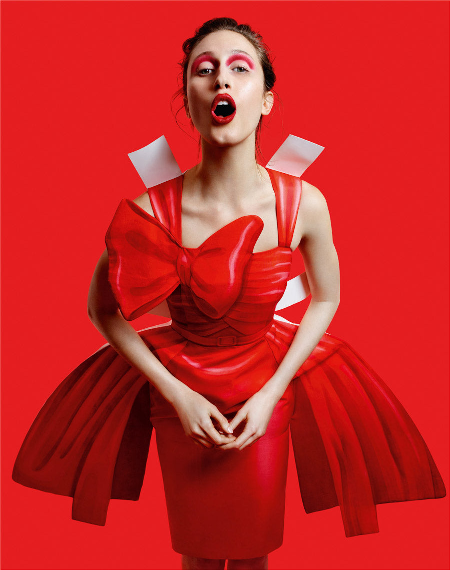 Anna Cleveland in Moschino: Colour Block