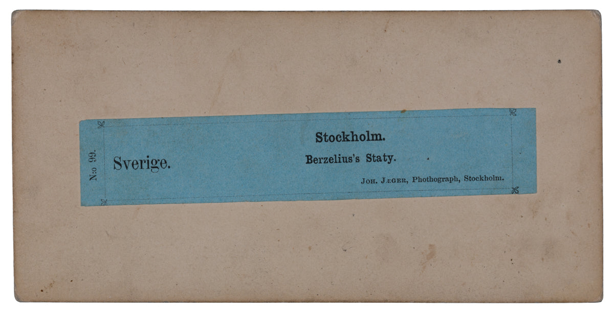 Stereofoto, Berzelius staty, Stockholm