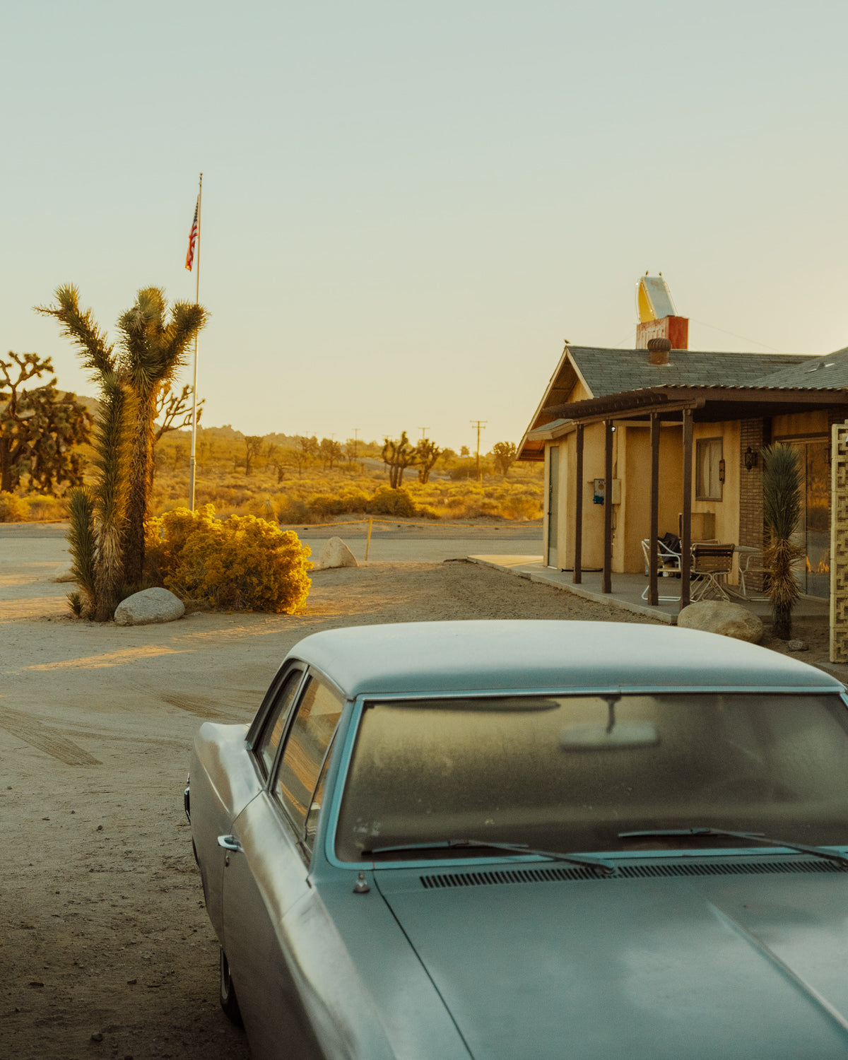 Abandoned car in the desert