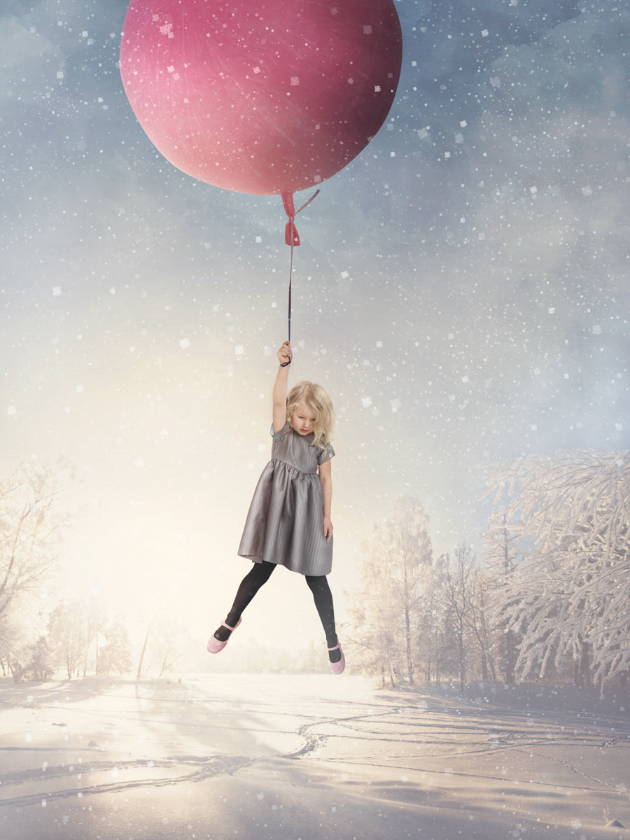 Girl and pink Ballon