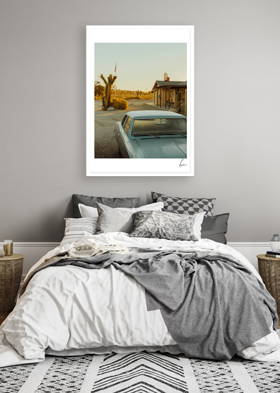 Abandoned car in the desert