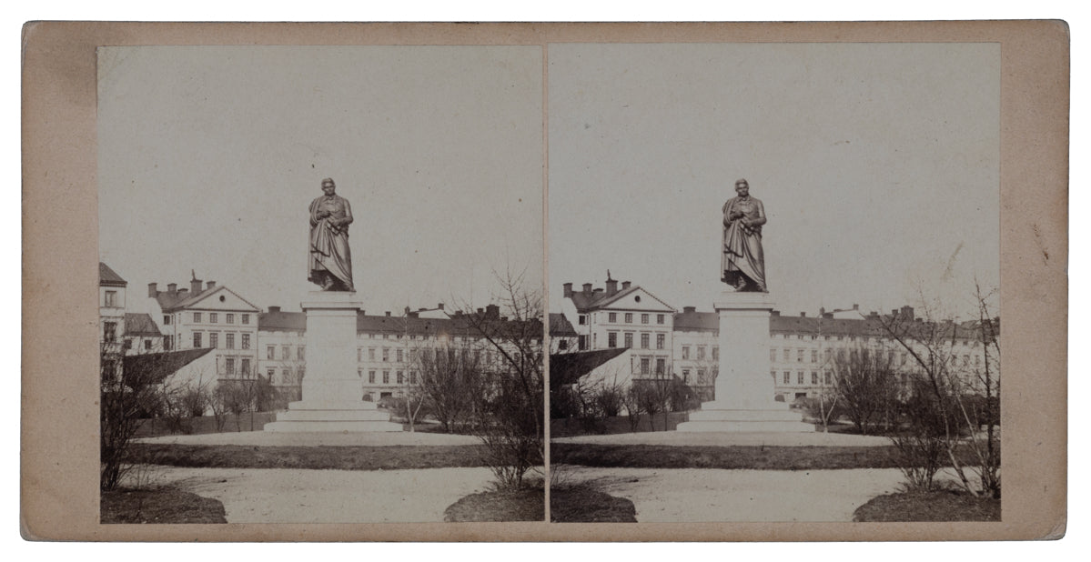 Stereofoto, Berzelius staty, Stockholm
