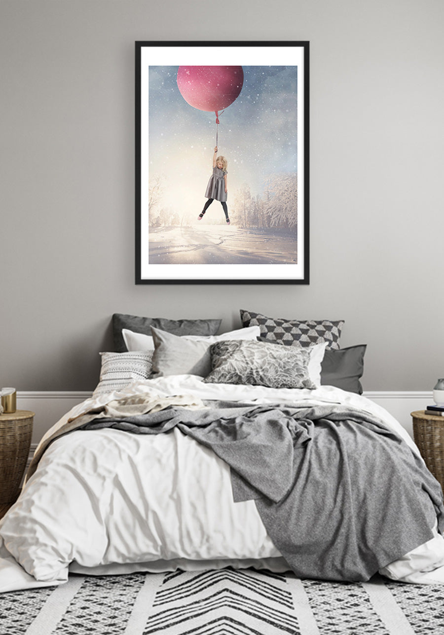 Girl and pink Ballon