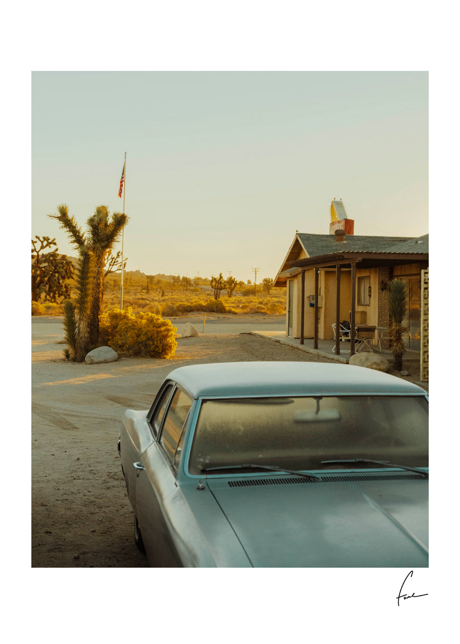Abandoned car in the desert