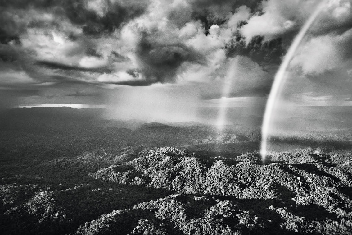 Rainbow over the Tucuxim area. Parima Forest Reserve. Yanomami Indigenous Territory, State cloud. State of Acre, 2016